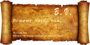 Brauner Valéria névjegykártya