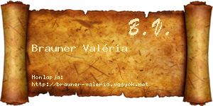 Brauner Valéria névjegykártya
